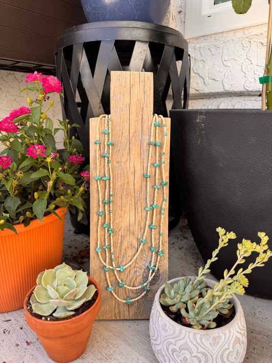3 strand turquoise layered (36 inches)
